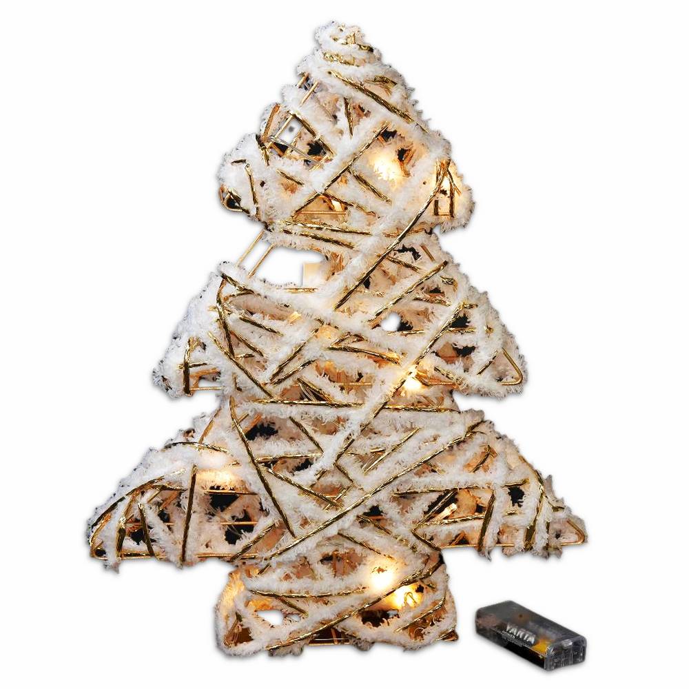 Albero Bianco/Oro con luci Led