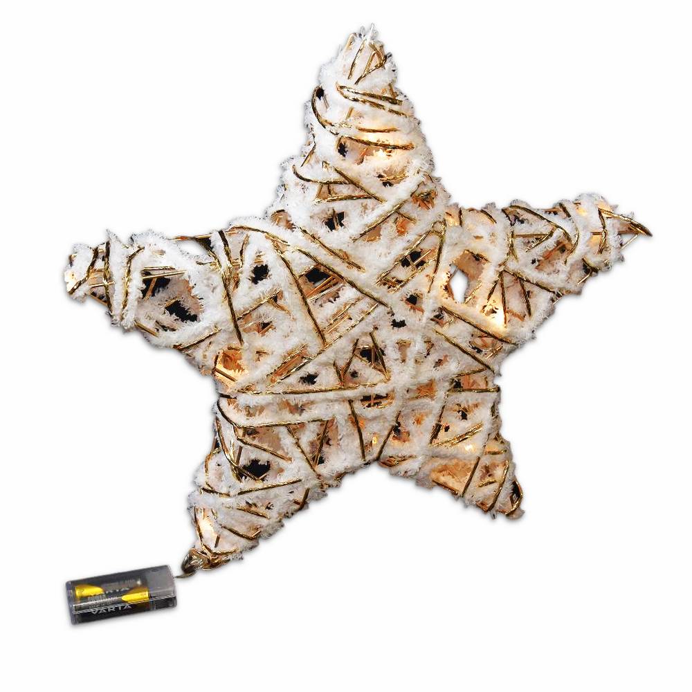 Decorazione Stella Bianco/Oro con luci Led Grande