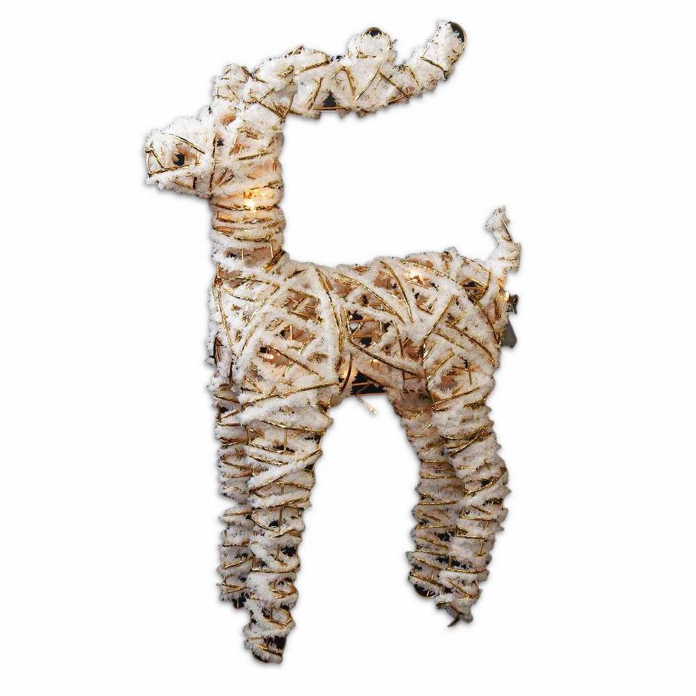 Renna Bianco/Oro con luci Led