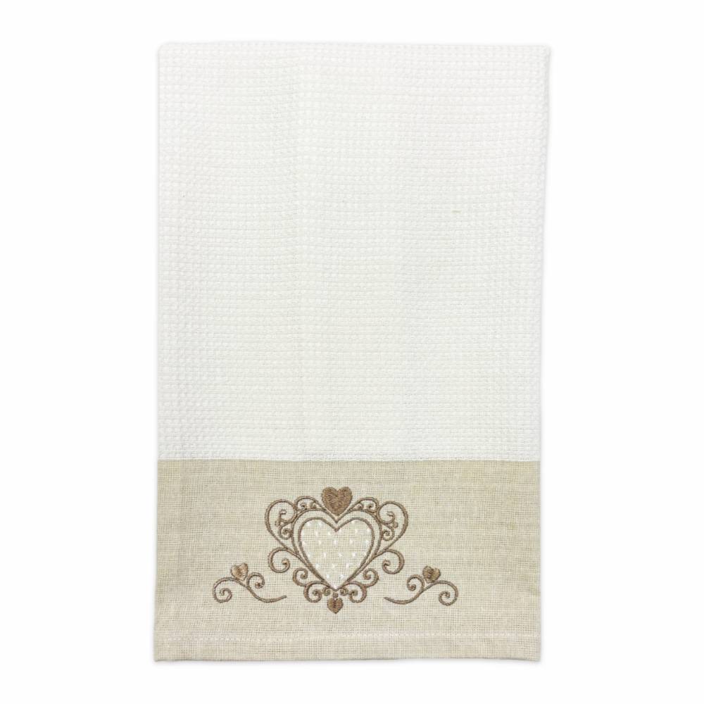 Canovaccio nido d'ape Amore Cuore Beige