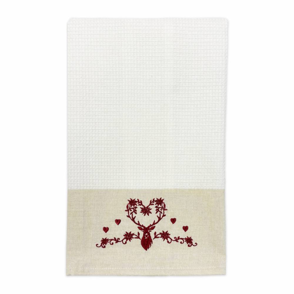 Canovaccio nido d'ape Amore Renna Cuore