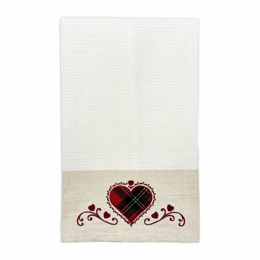 Canovaccio nido d'ape Amore Cuore Scozzese