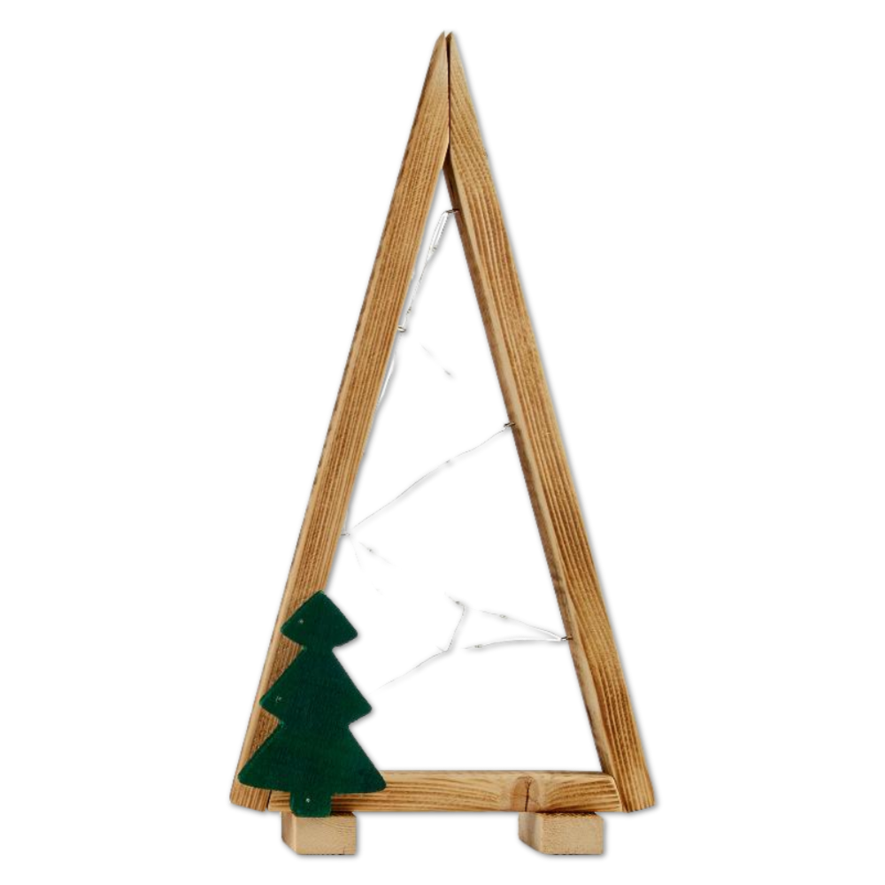 Albero stilizzato in Legno con Luci Albero Verde Grande