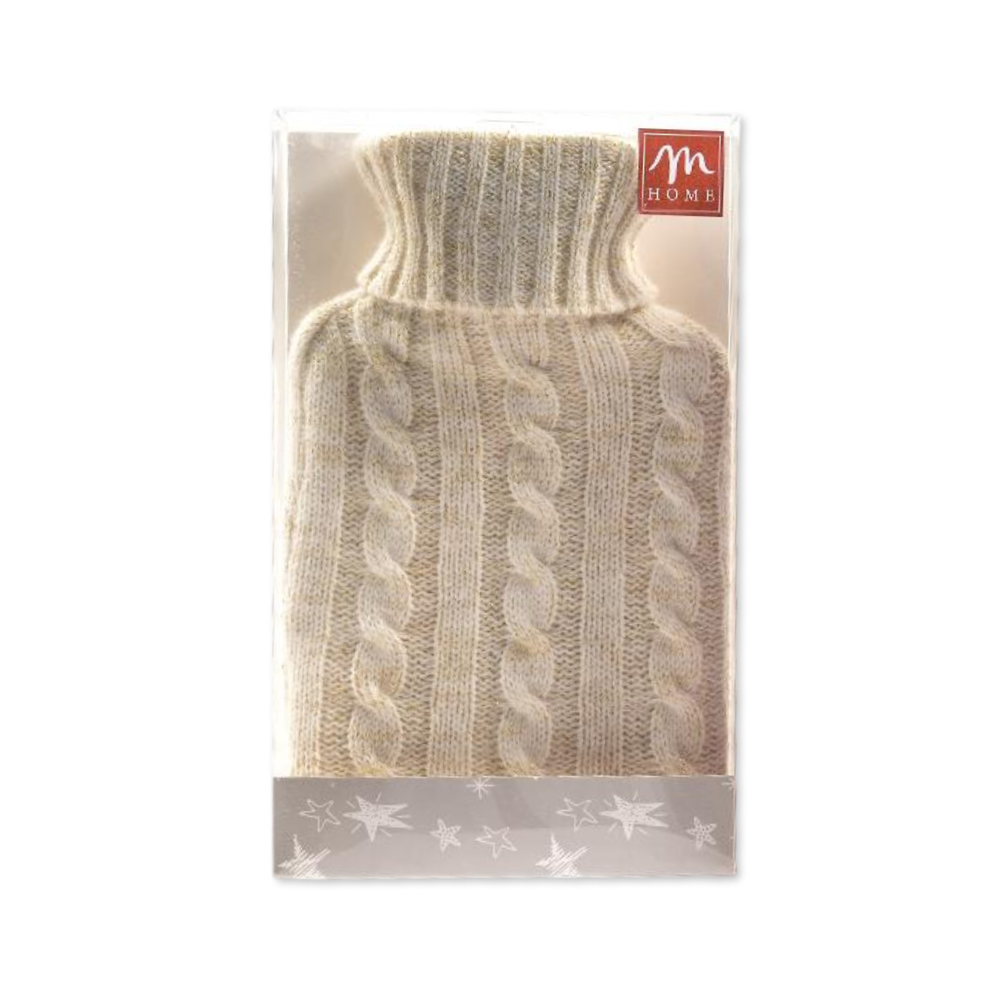 Borsa dell'acqua calda con federa in tessuto Panna