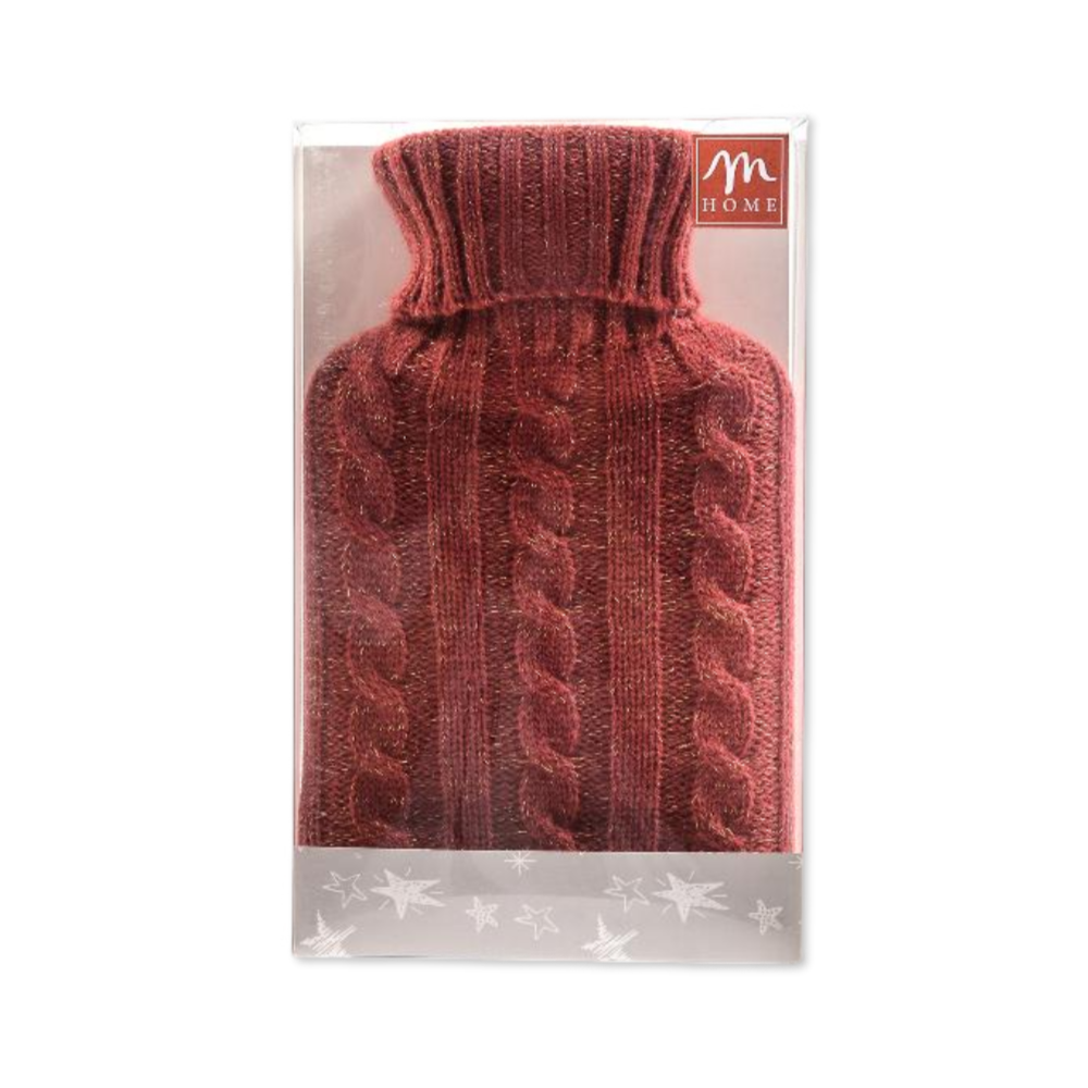 Borsa dell'acqua calda con federa in tessuto Bordeaux