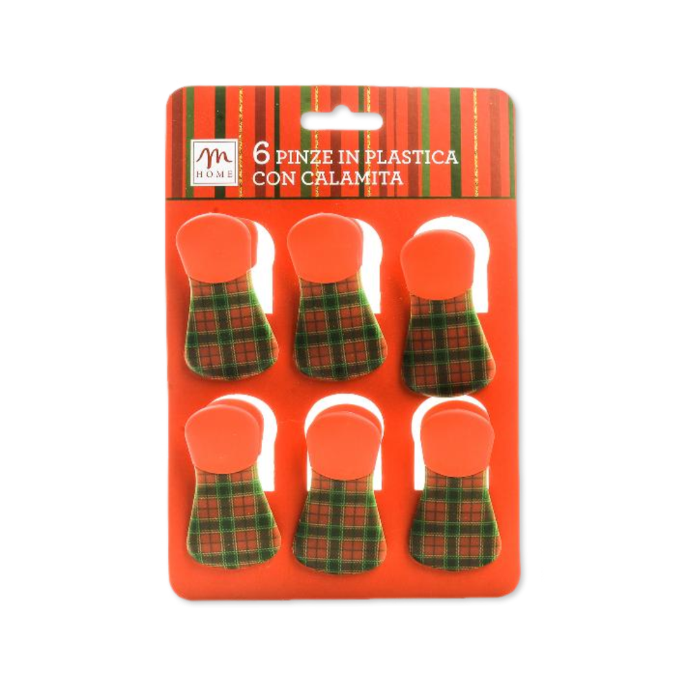 Set 6 Pinze con Calamita Tartan