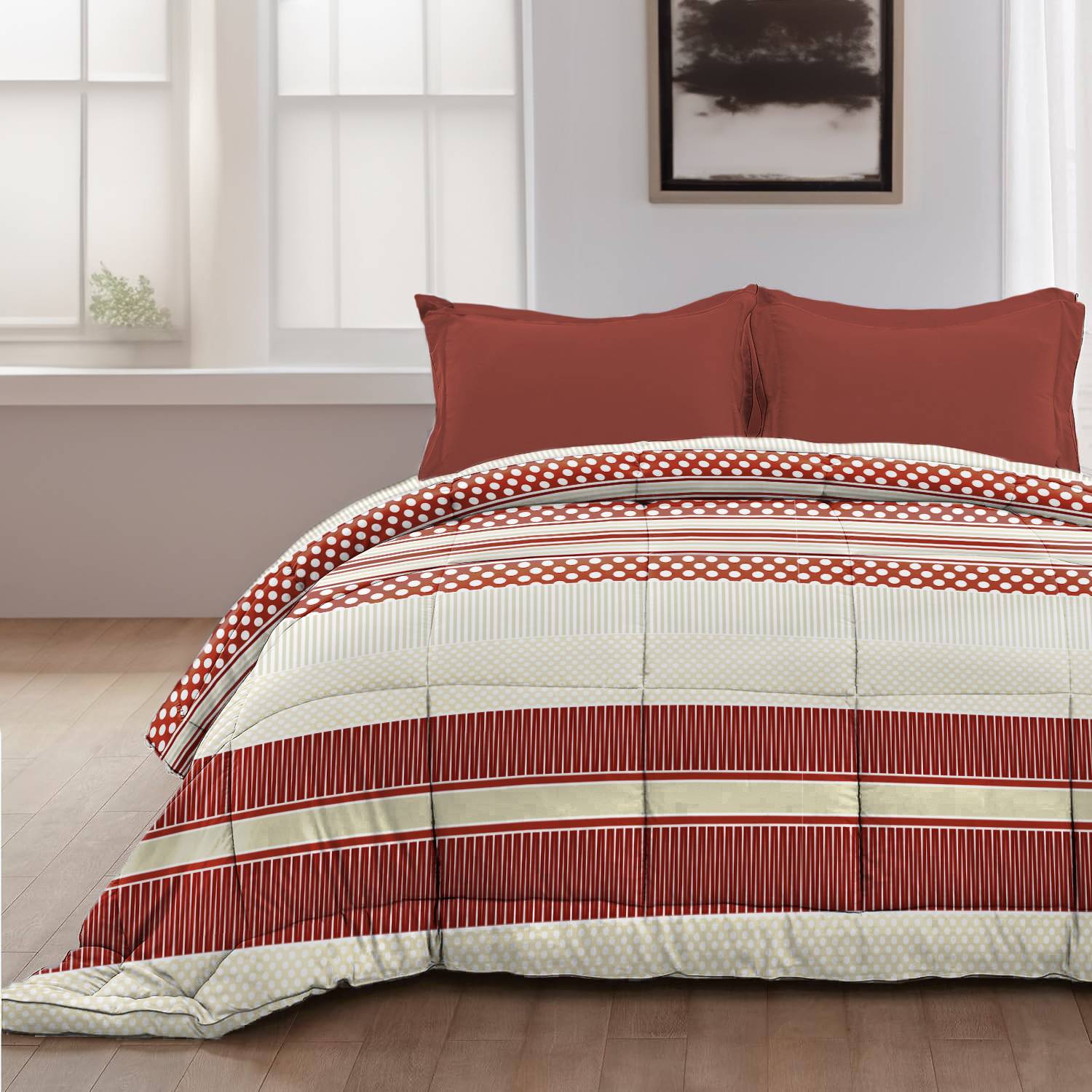 Trapunta Singola Stampa Digitale Dali' Bordeaux 170 x 260