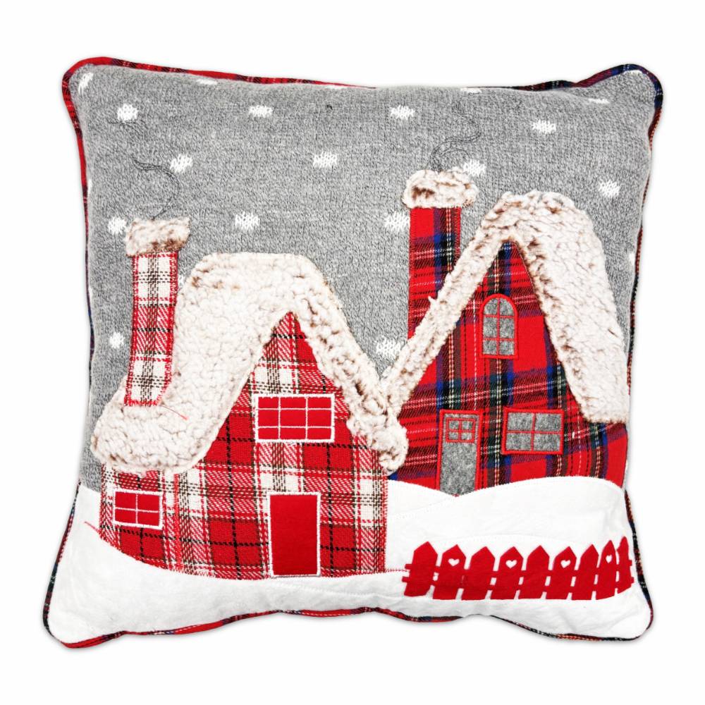 Federa cuscino con applicazioni Casette 40 x 40