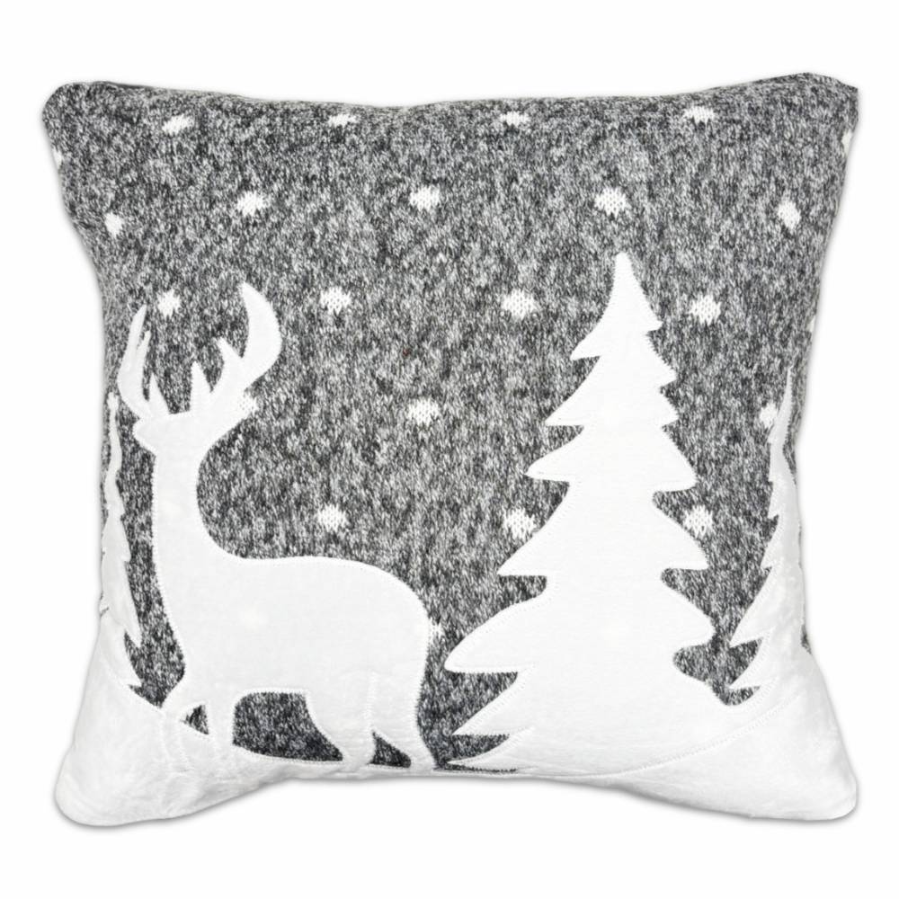 Federa cuscino con applicazioni Renna Bianca 40 x 40