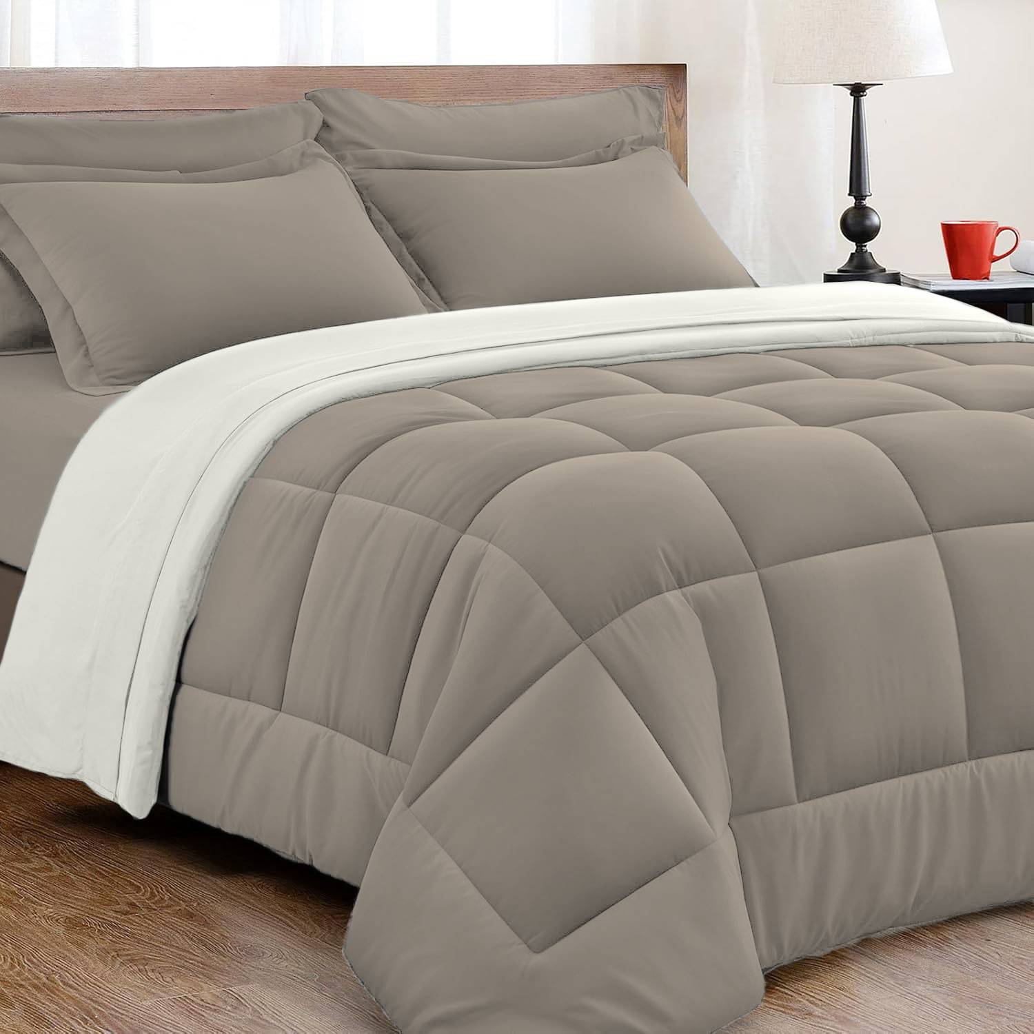 Trapunta matrimoniale Double face Double' Fumo 260 x 260