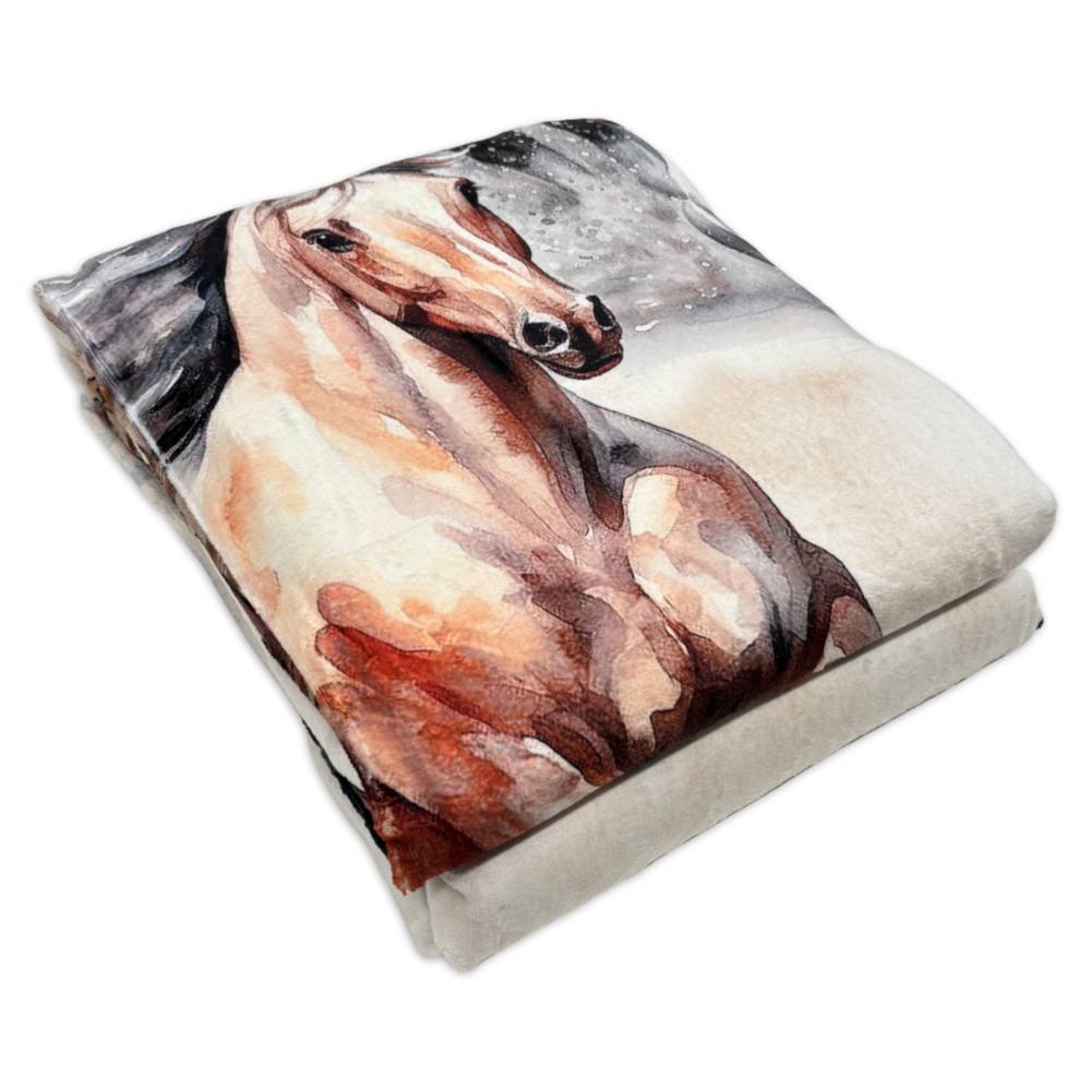 Plaid Sherpa stampa digitale Cavalli 130 x 160