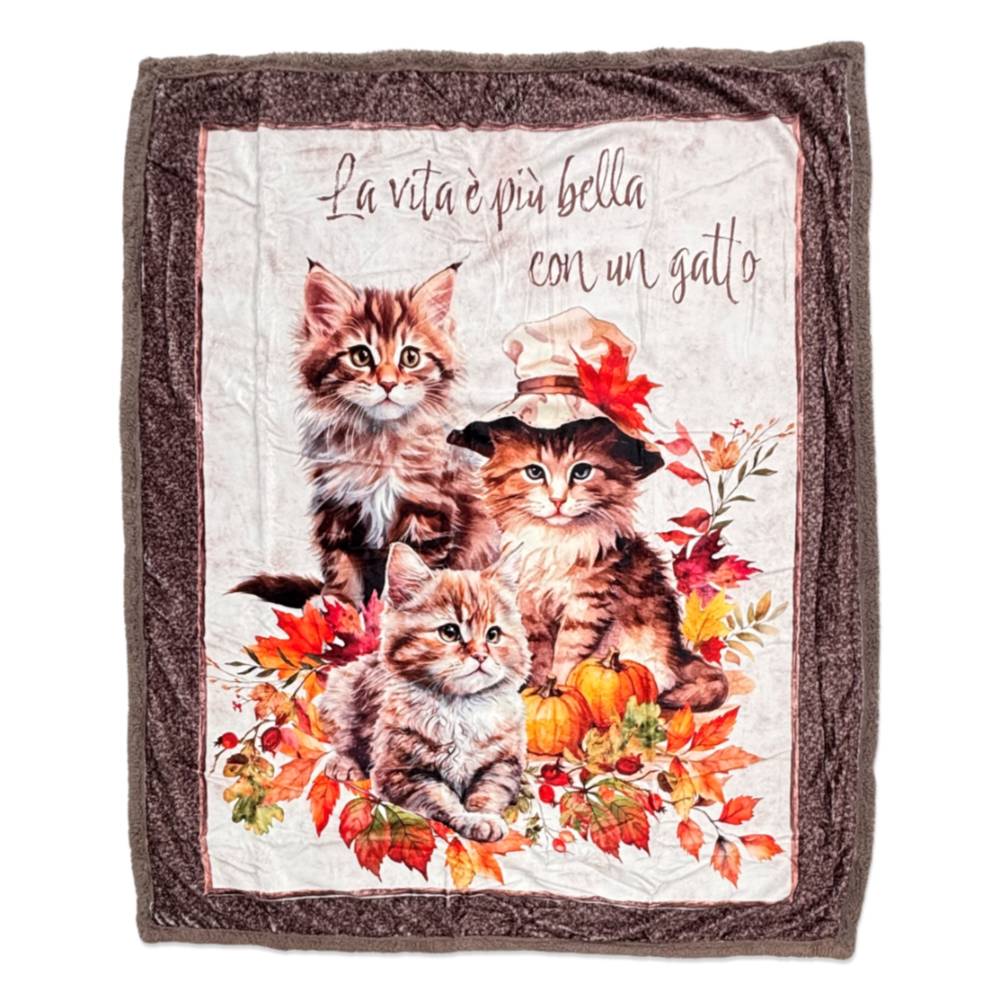Plaid Sherpa stampa digitale Micetti Autunno 130 x 160