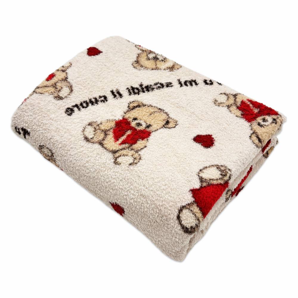 Plaid Orsetto Berry Mi scaldi il Cuore 130 x 160