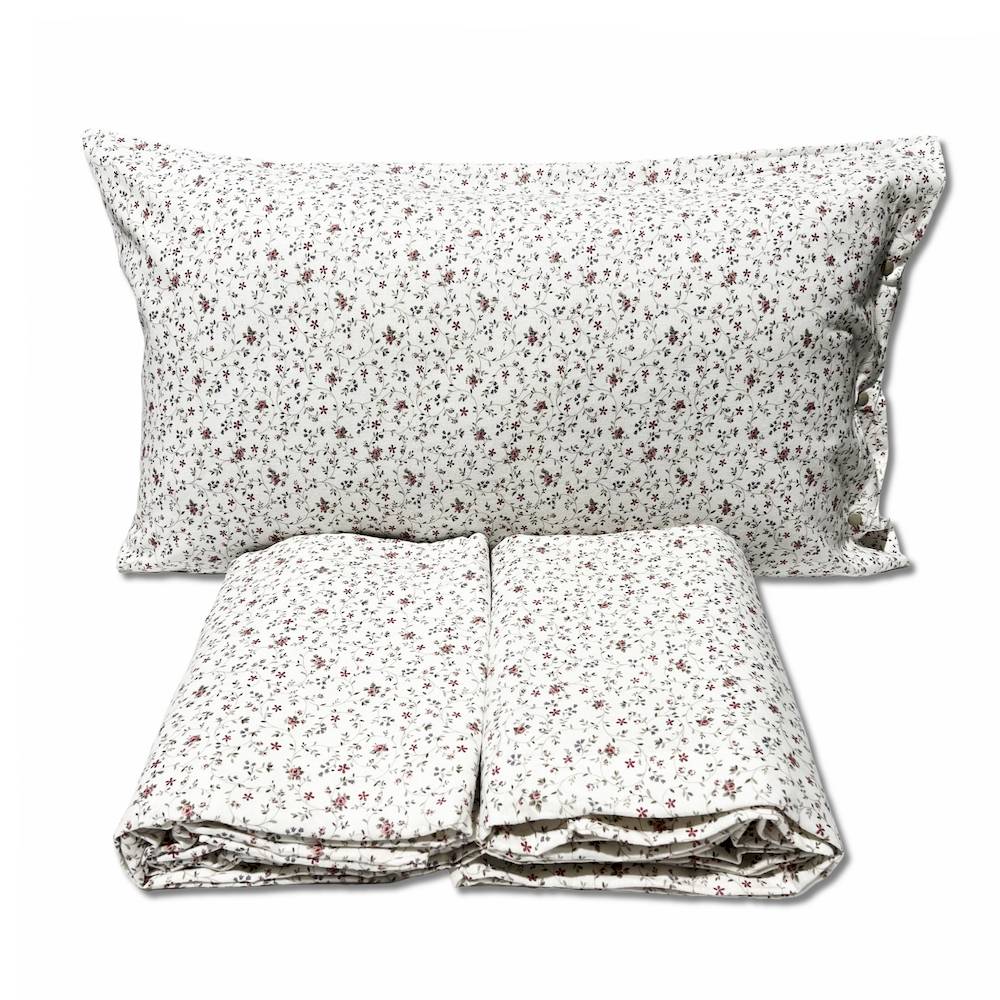 Lenzuola Flanella Armonia fiorellini rosa singolo