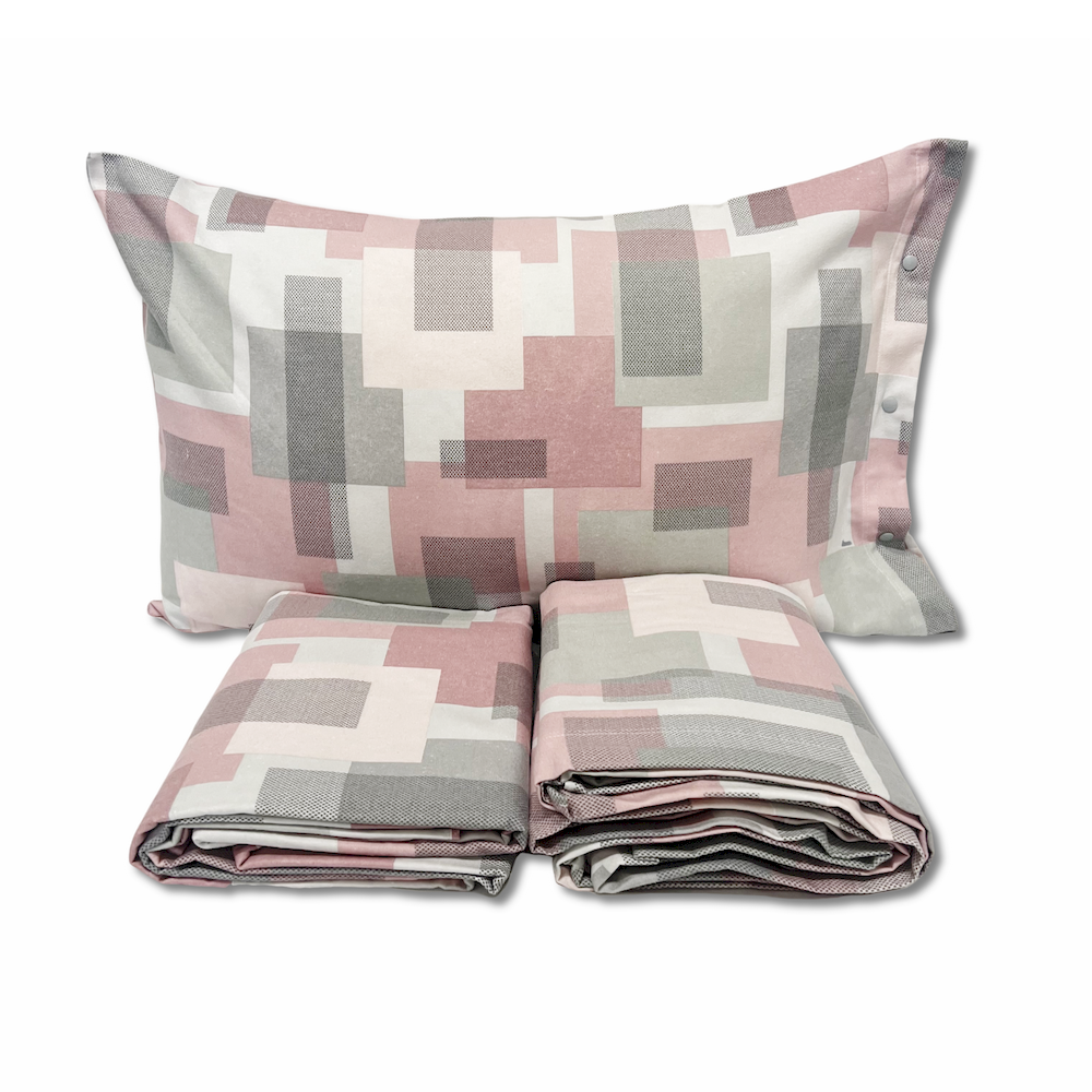 Lenzuola Flanella City rosa singolo