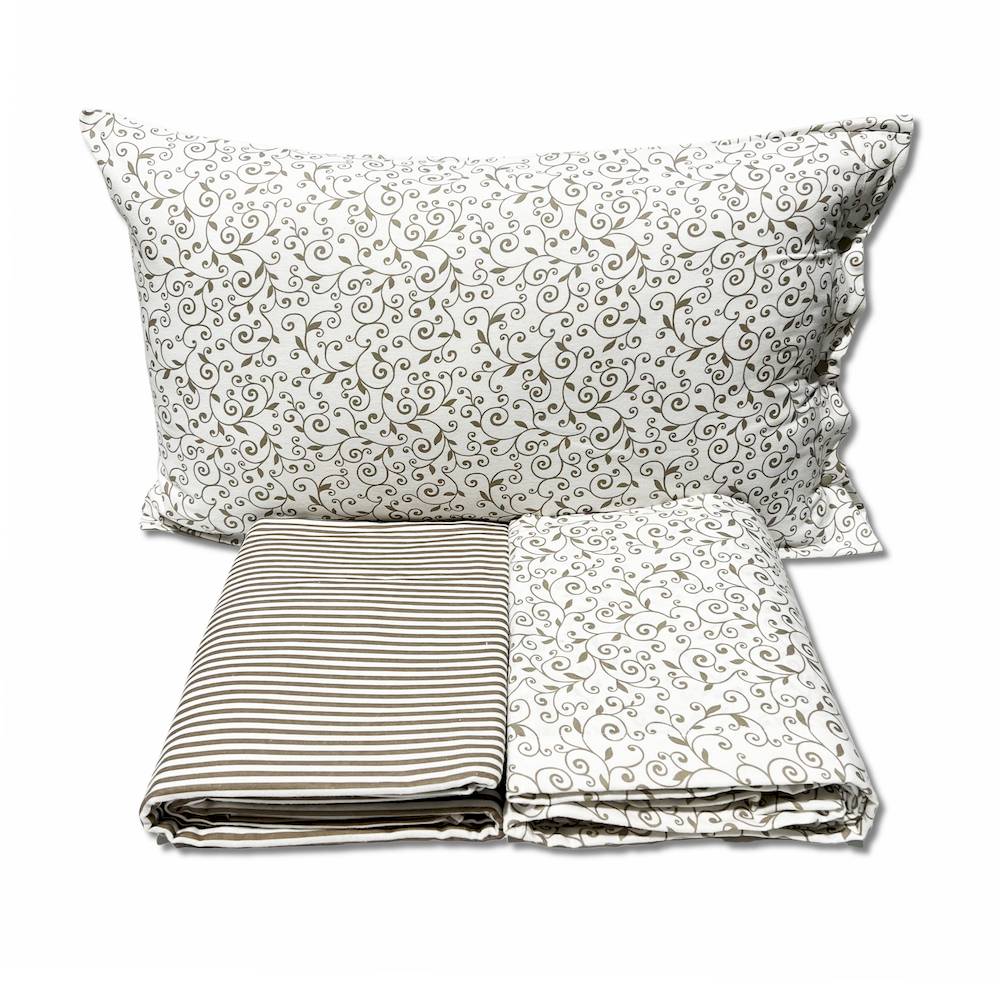 Lenzuola Flanella Stefy arabesco tortora singolo