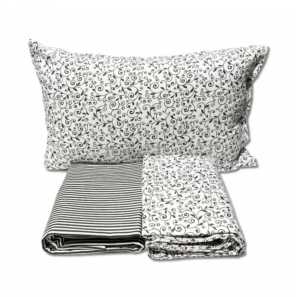 Lenzuola Flanella Stefy arabesco grigio piazza e mezzo