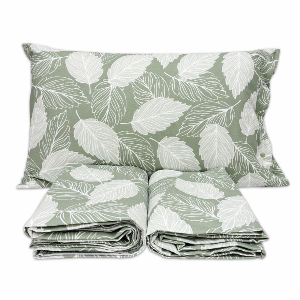 Lenzuola Flanella Natura Foglie Verde singolo