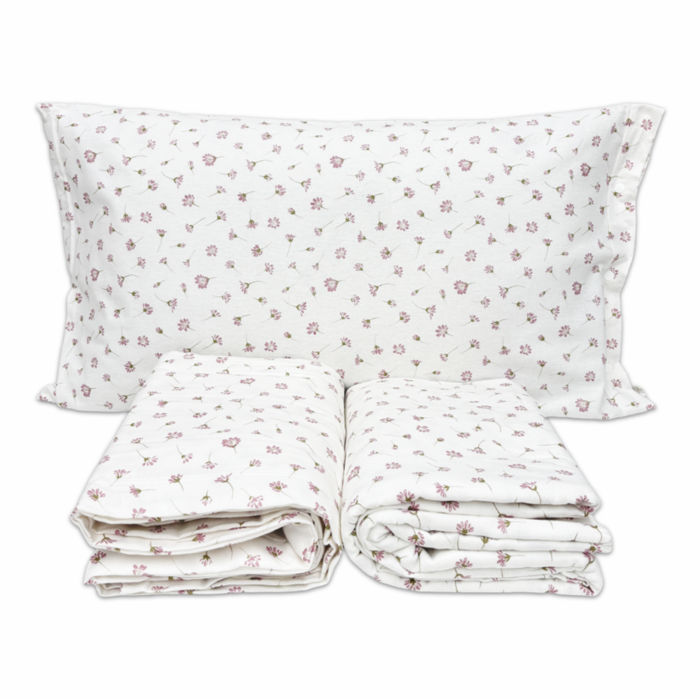 Lenzuola Flanella Margherite Rosa piazza e mezzo