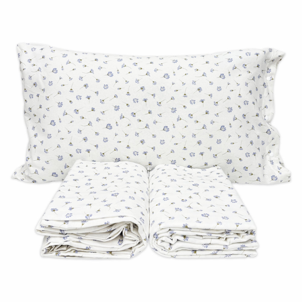 Lenzuola Flanella Margherite Azzurro singolo