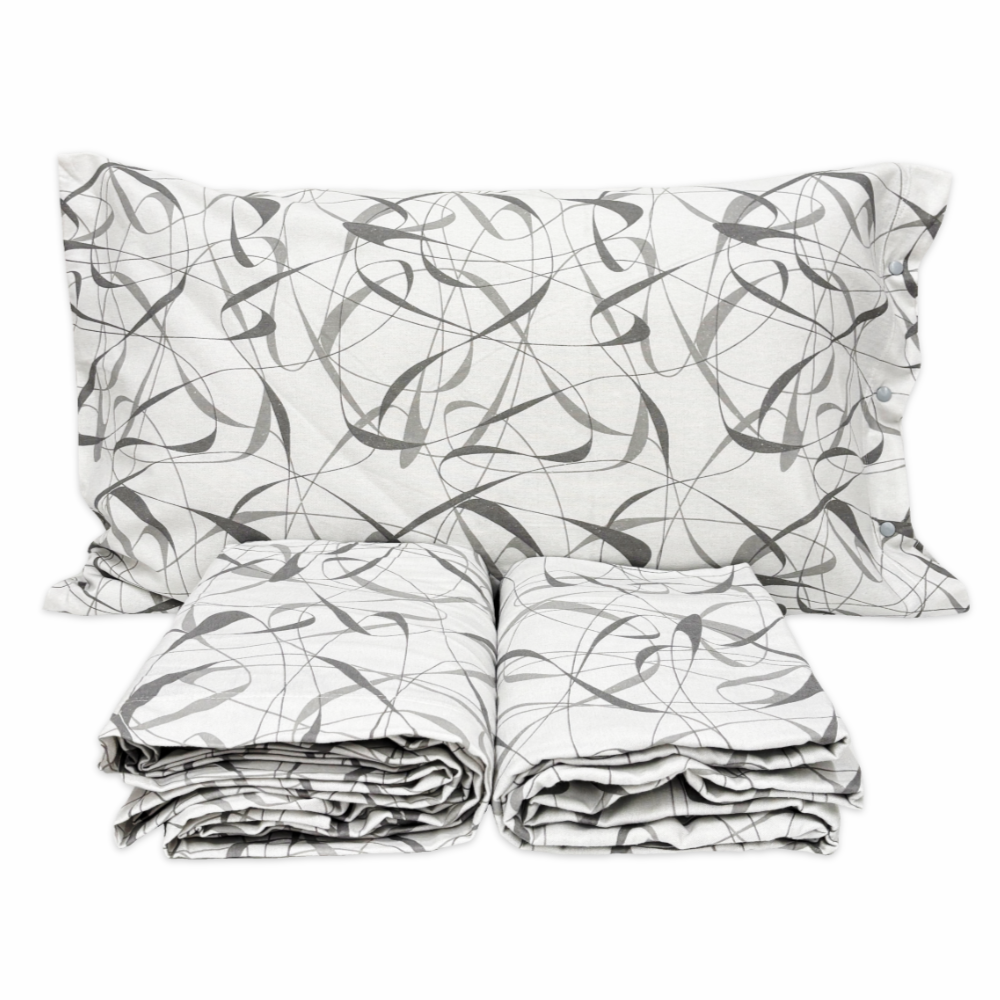 Lenzuola Flanella Abstract Grigio matrimoniale