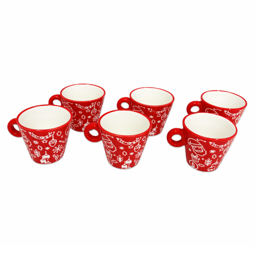 Set 6 Tazzine da caffè Natalizie