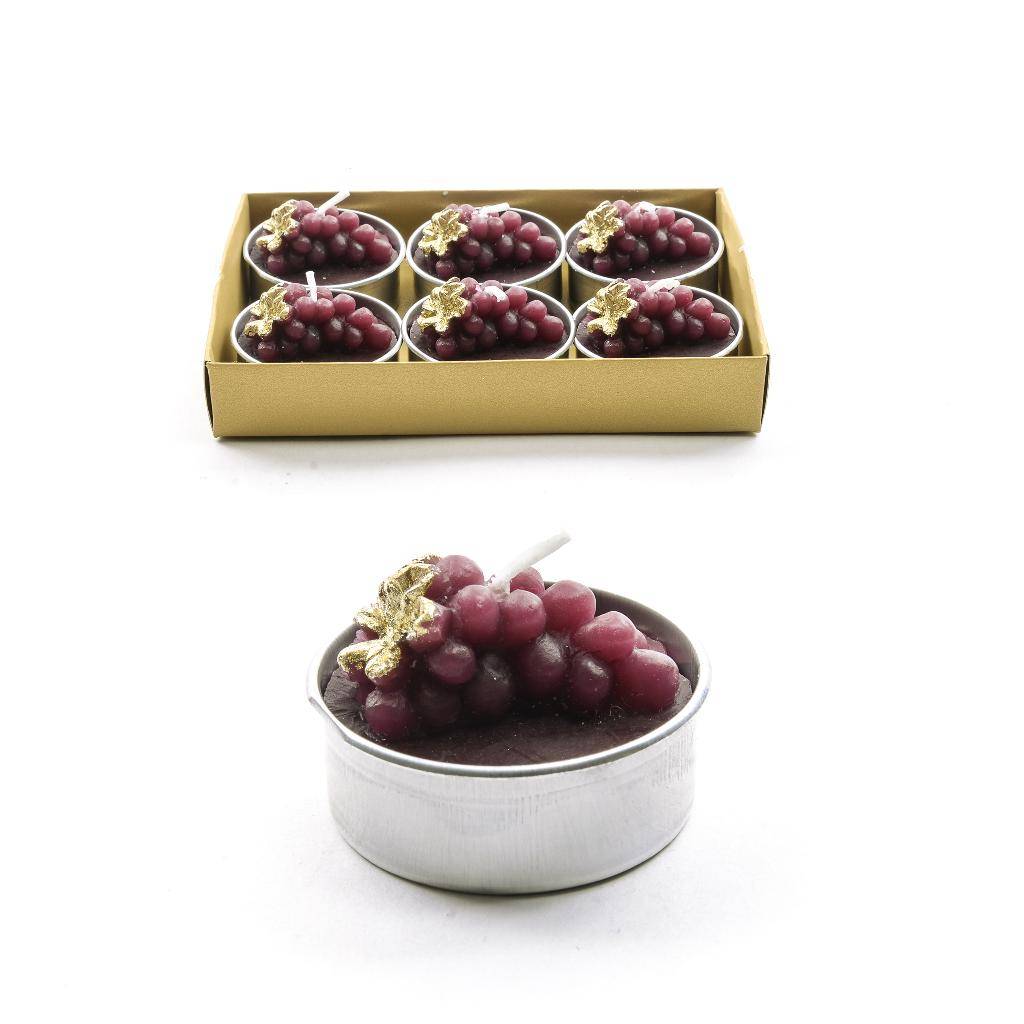 Set 6 Tealight Uva dettaglio Oro