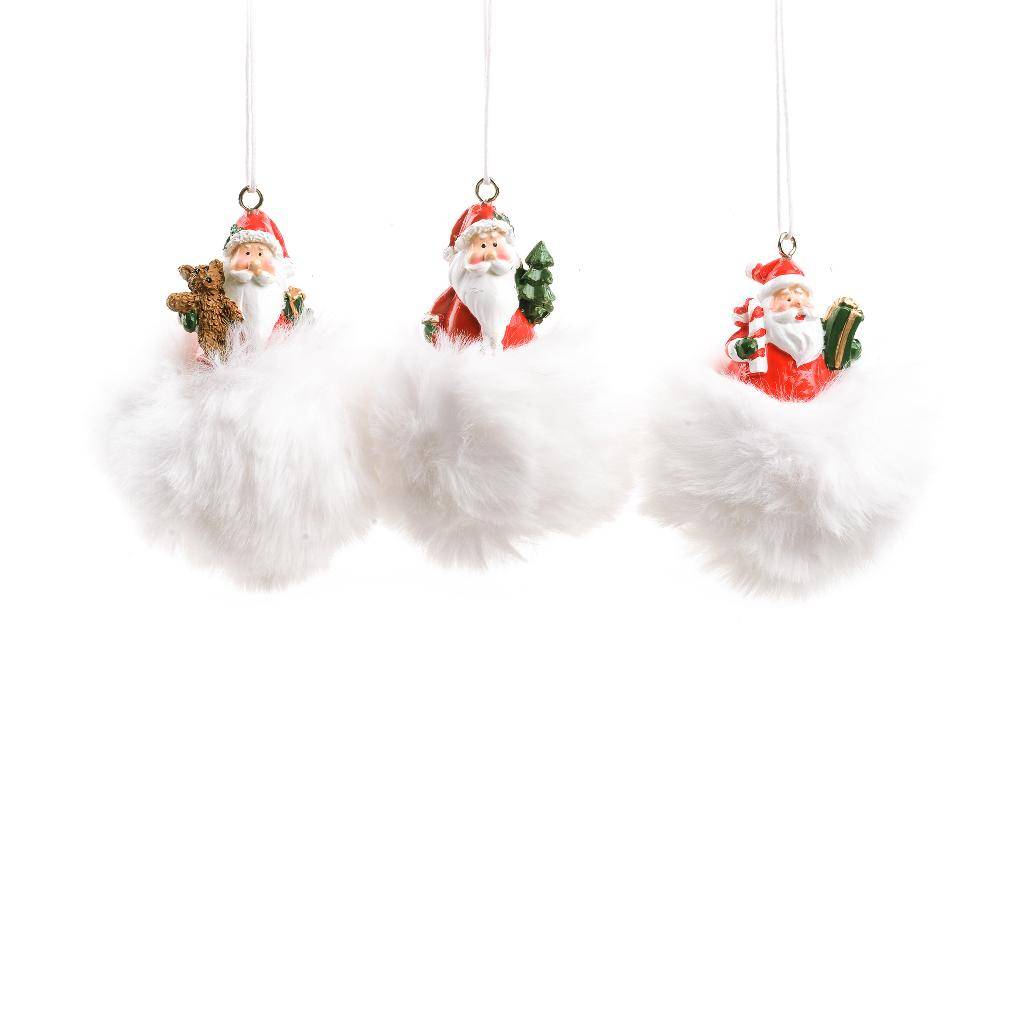 Set 3 Pendenti Babbo in Resina su Ponpon