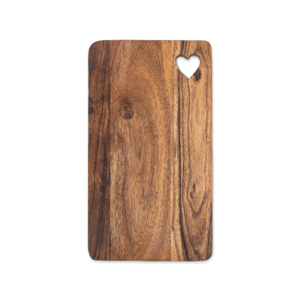 Vassoio Tagliere in Legno Naturale Cuore intagliato 27 x 15 x 1.5 cm