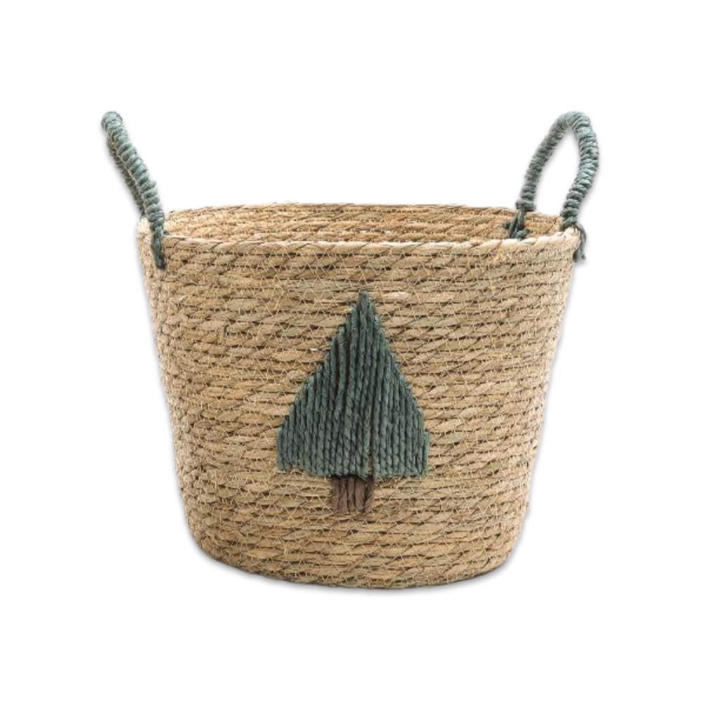 Cesta in Corda con Manici Alberello Verde