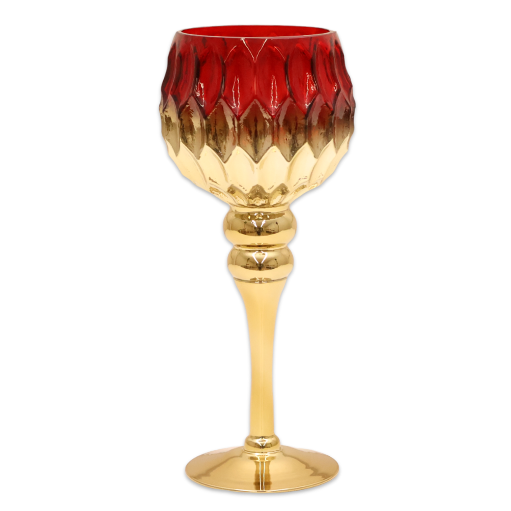 Coppa/Vaso in Vetro Rosso sfaccettato