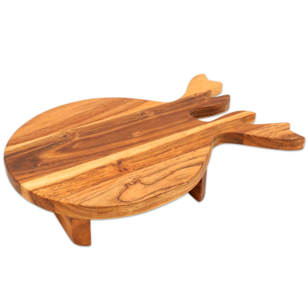 Tagliere Renna sagomata in Legno Naturale con alzatina 32x23x5 cm