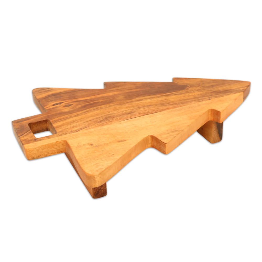 Tagliere Albero sagomato in Legno Naturale con alzatina 32x23x5 cm
