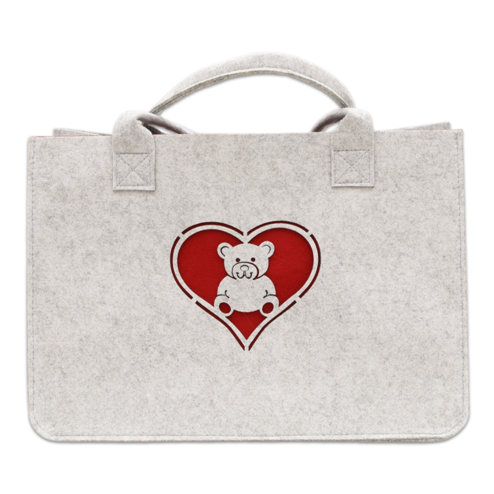 Borsa in pannolenci Orsetto Rosso