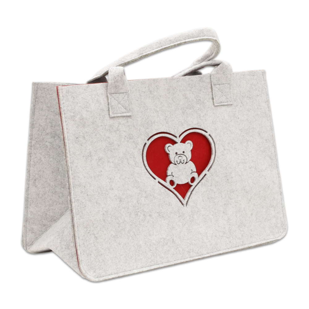 Borsa in pannolenci Orsetto Rosso