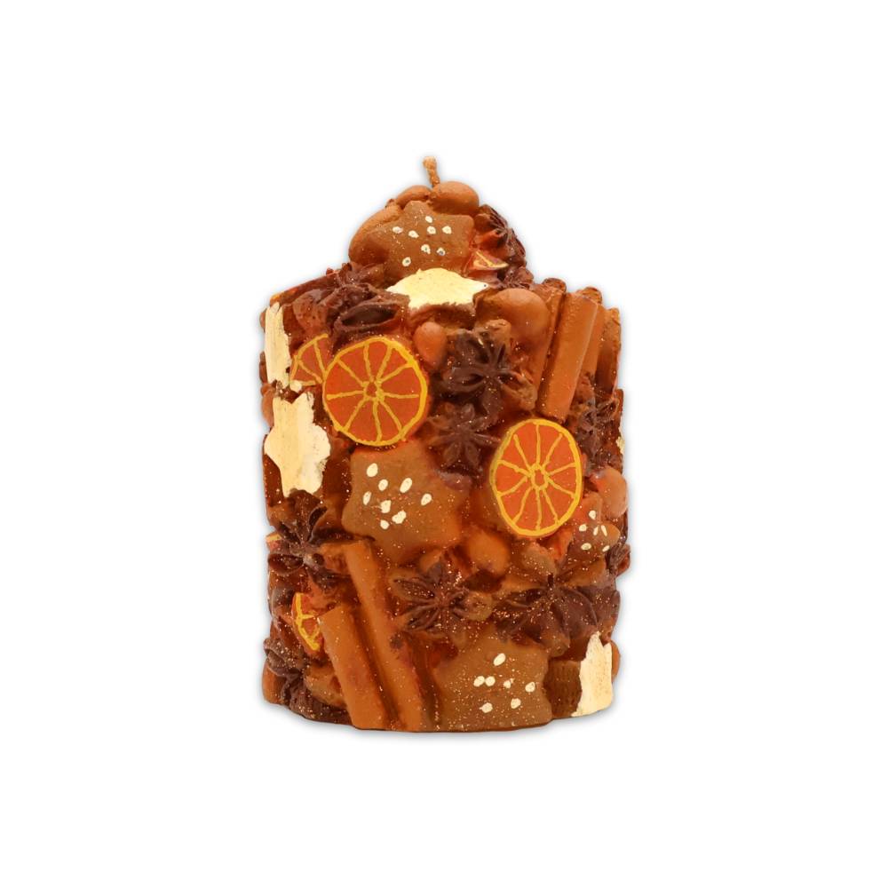 Candela Pillar Spicy Winter in Cera piccola