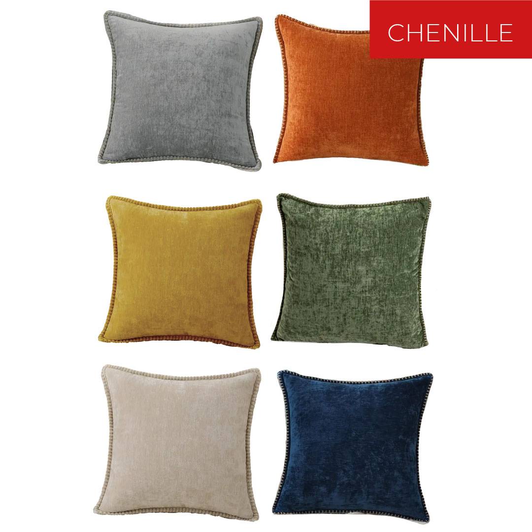 Federa cuscino Grice Ciniglia Ocra 45 x 45