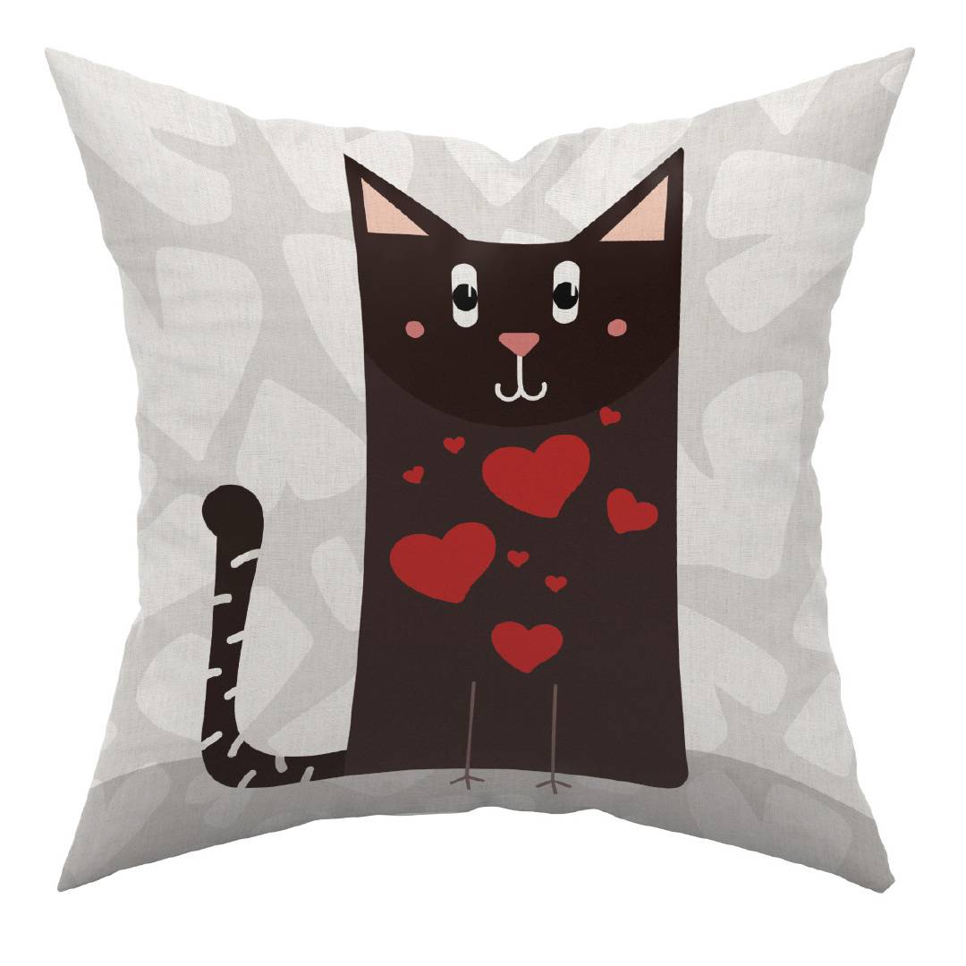 Federa cuscino Stampa Digitale Cec Gatto Nero 45 x 45