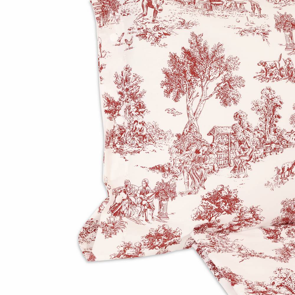 Completo Lenzuola Toile de jouy Bordeaux matrimoniale