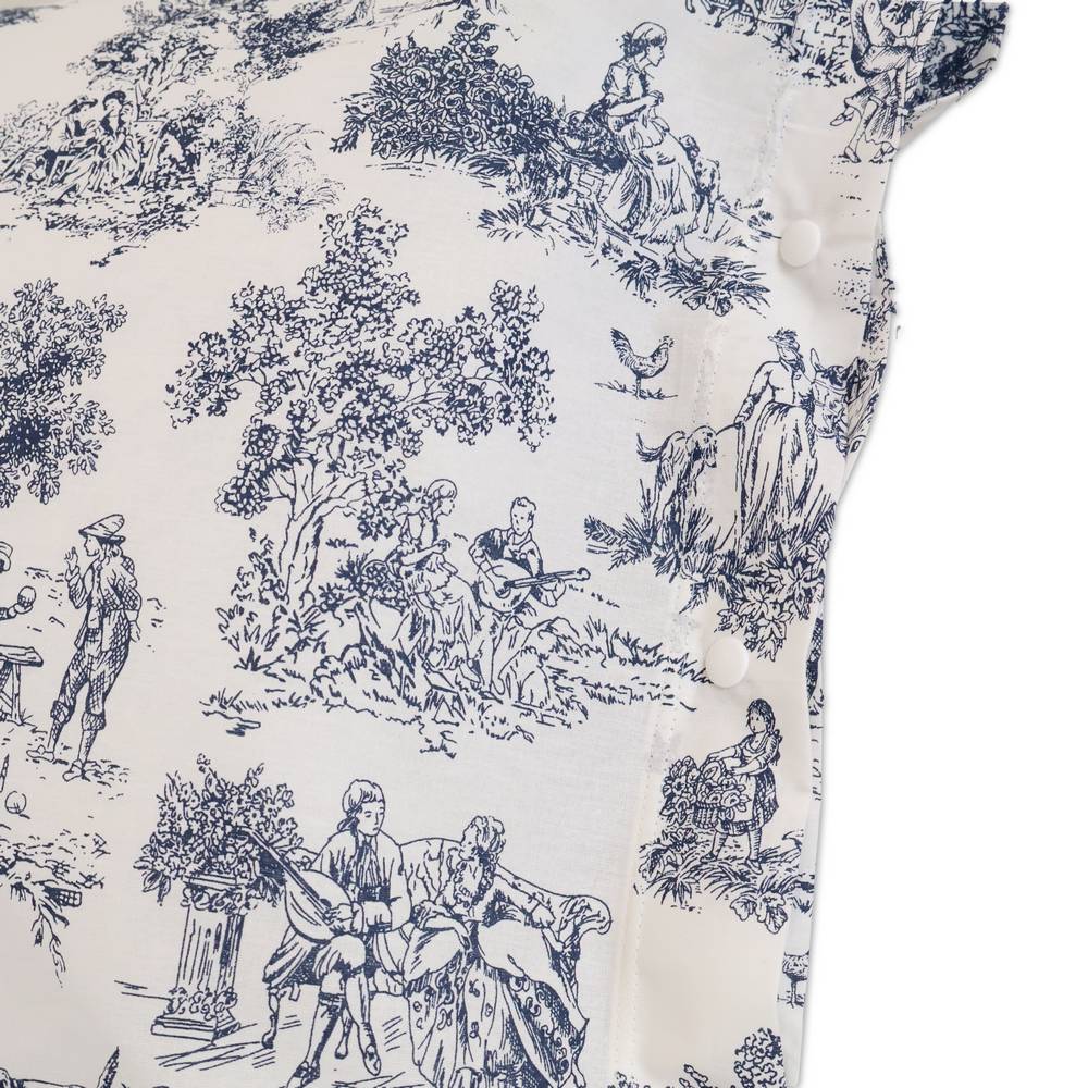 Completo Lenzuola Toile de jouy blu Matrimoniale