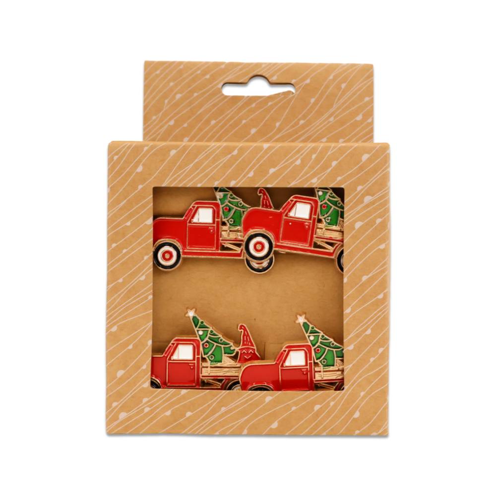 Set 4 portatovaglioli in metallo laccato Macchinina