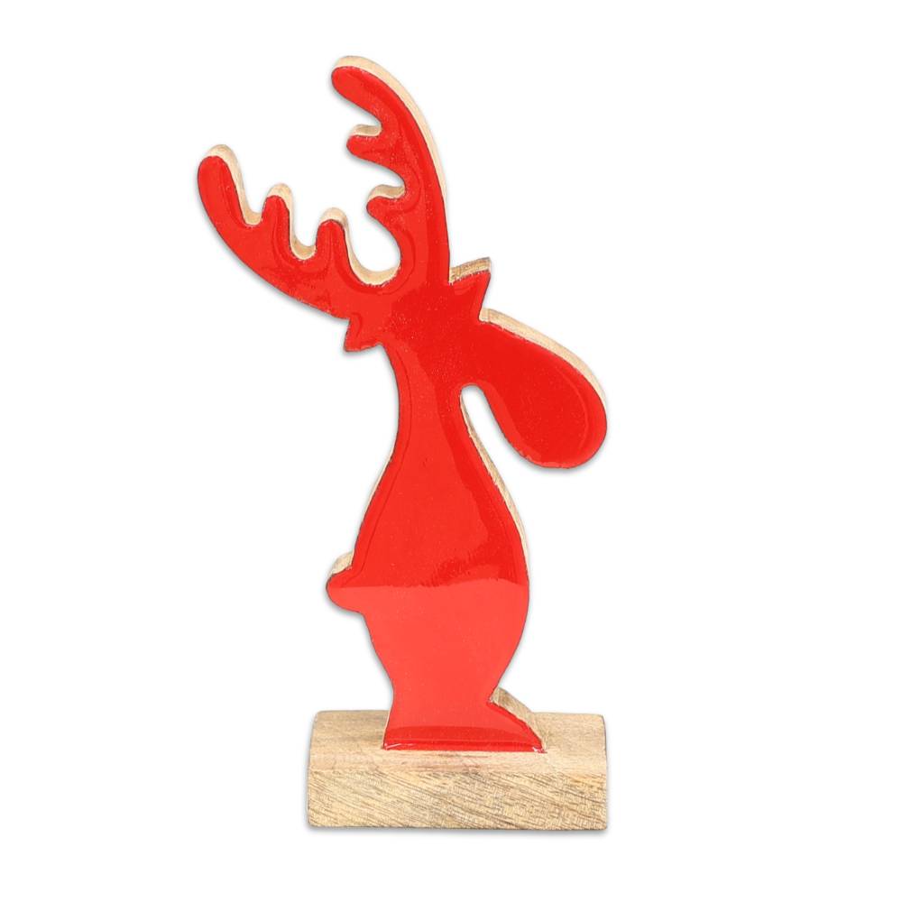 Decorazione Renna in Legno Laccato