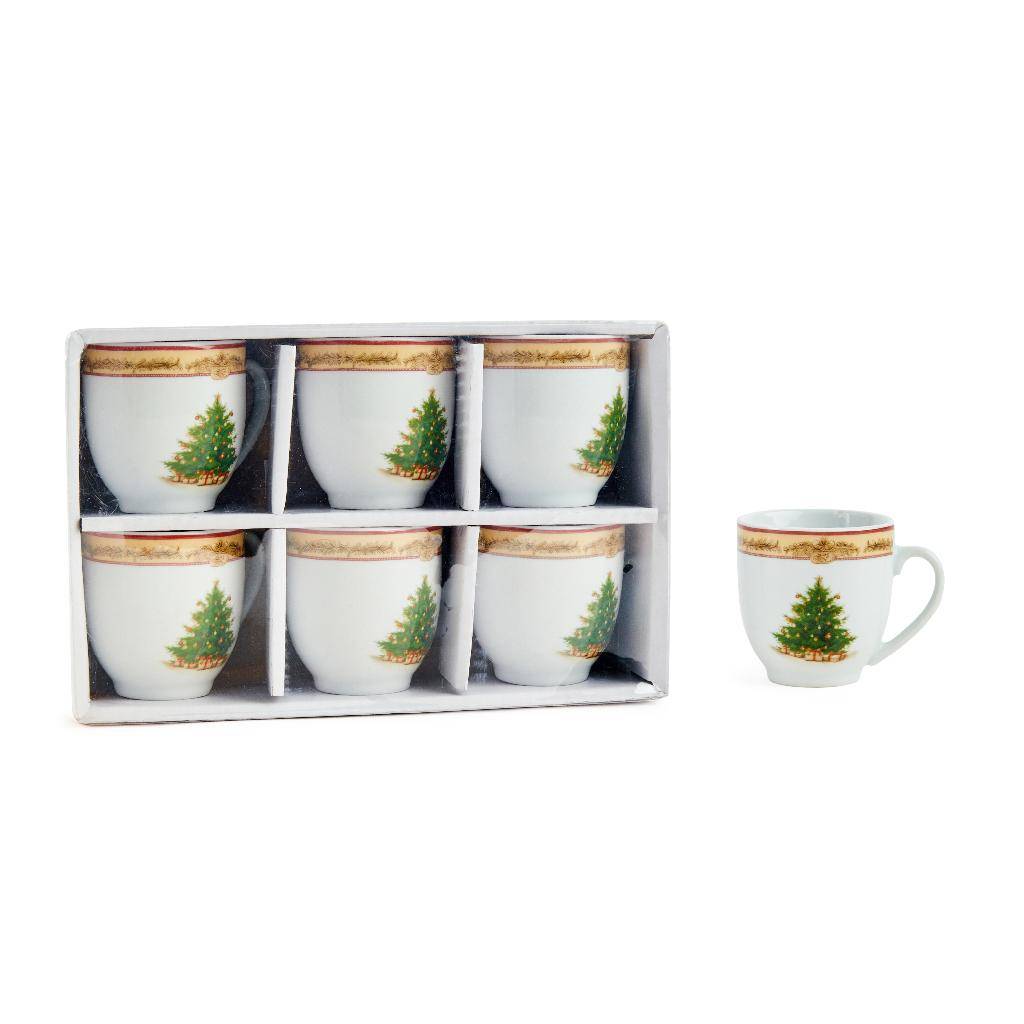 Set 6 Tazzine da caffè in Porcellana Albero