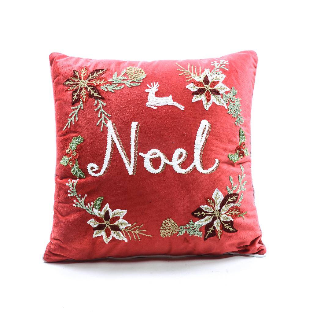 Cuscino in Velluto Rosso Noel 45 x 45 cm