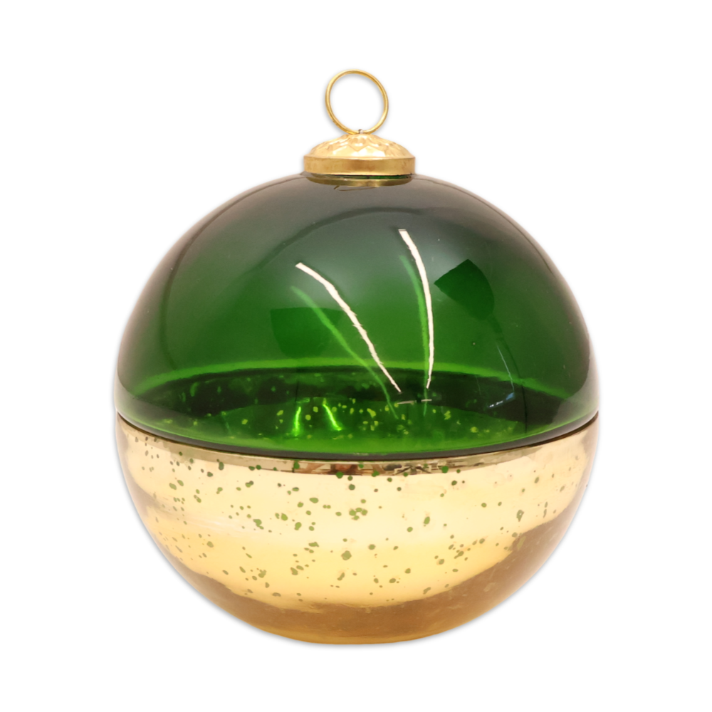Candela profumata in Palla di Vetro Verde
