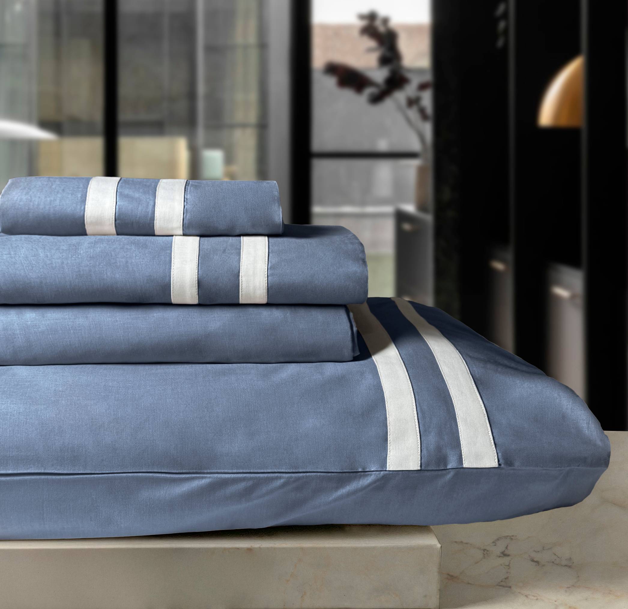 Completo Lenzuola Creole Bretagne Avio Matrimoniale Personalizzato