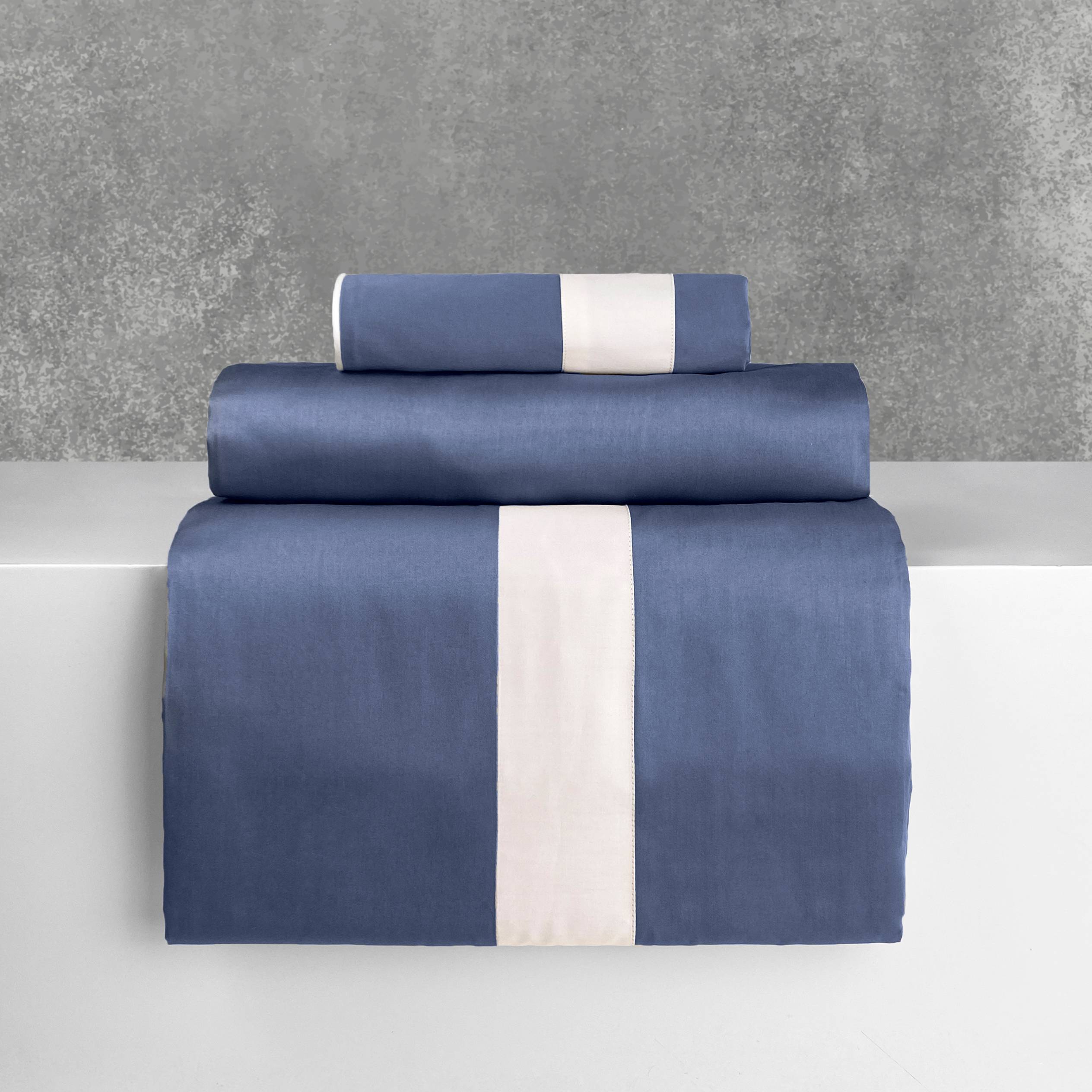 Completo Lenzuola CREOLE Washington Blu Matrimoniale Personalizzato