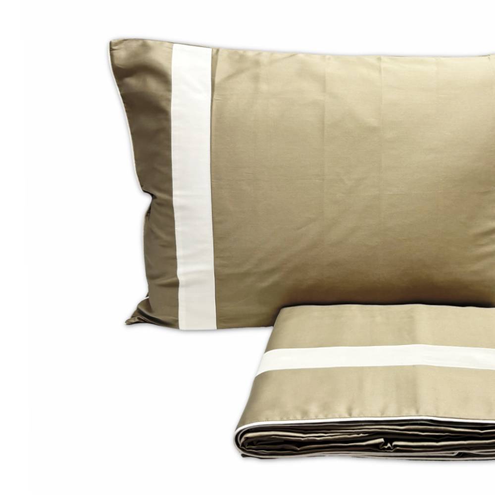 Completo Lenzuola CREOLE Washington Sabbia Matrimoniale Personalizzato