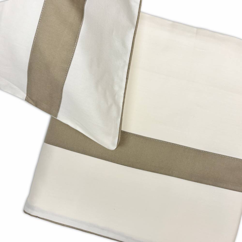 Completo Lenzuola CREOLE Washington Panna/Sabbia Matrimoniale Personalizzato