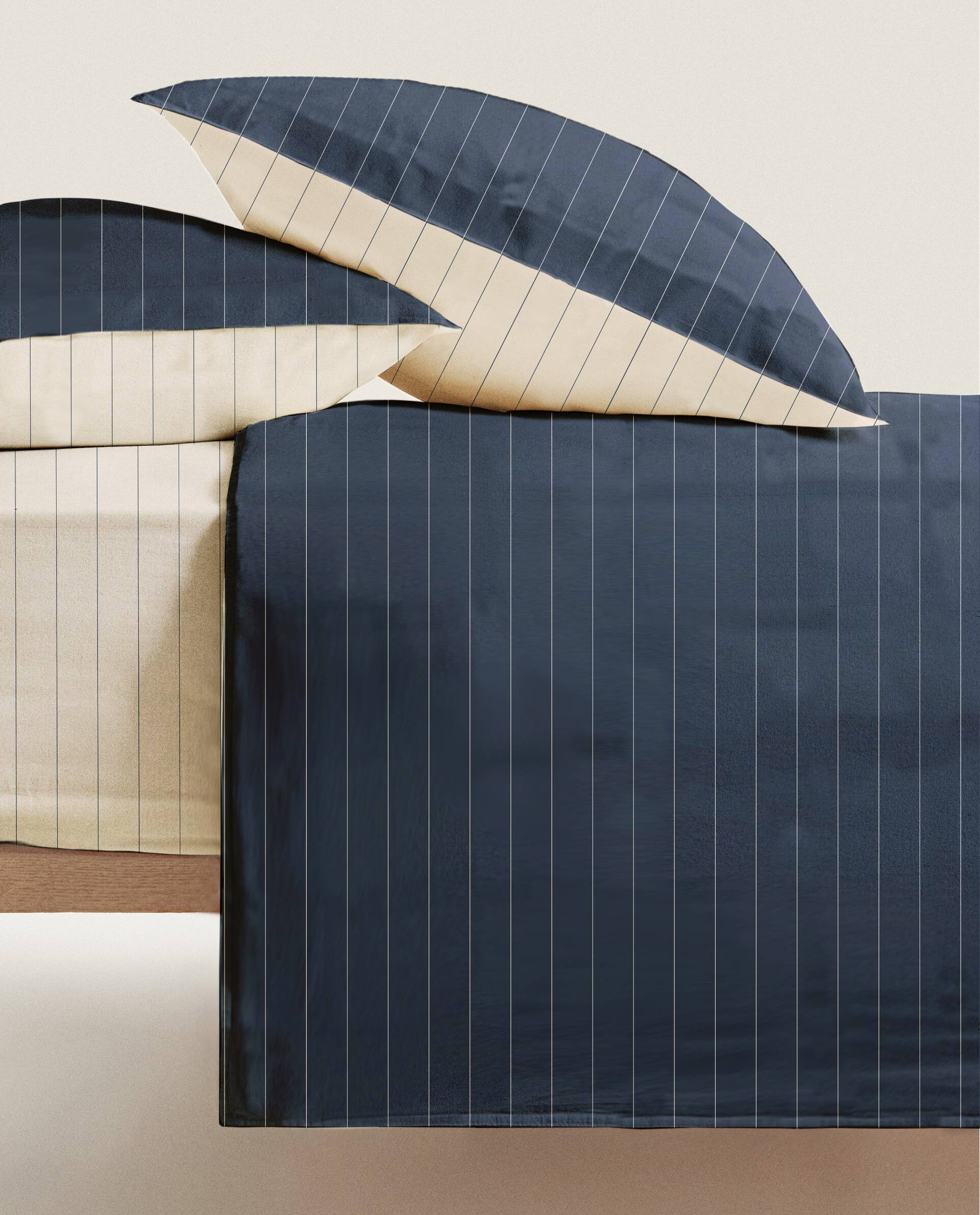 Completo Lenzuola Listra Blu Singolo